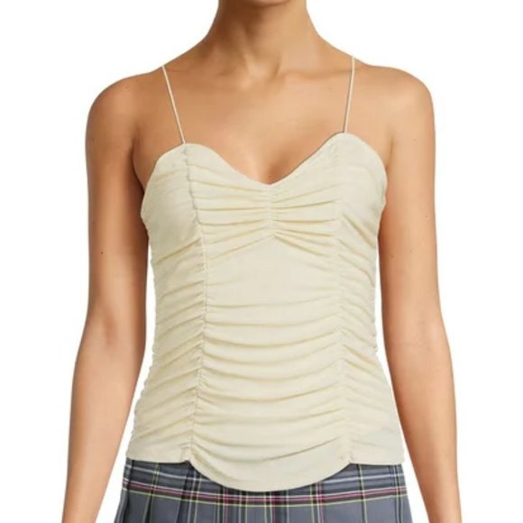 No Boundaries Tops - No Boundaries Juniors Sequin Tank Top Cream